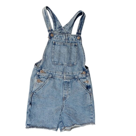Gap Denim Overalls Shorts For Kids Size 10 Light Wash - Picture 1 of 8
